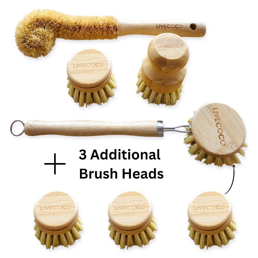 Eco Dish Cleaning Set & Replacement Brushes-5