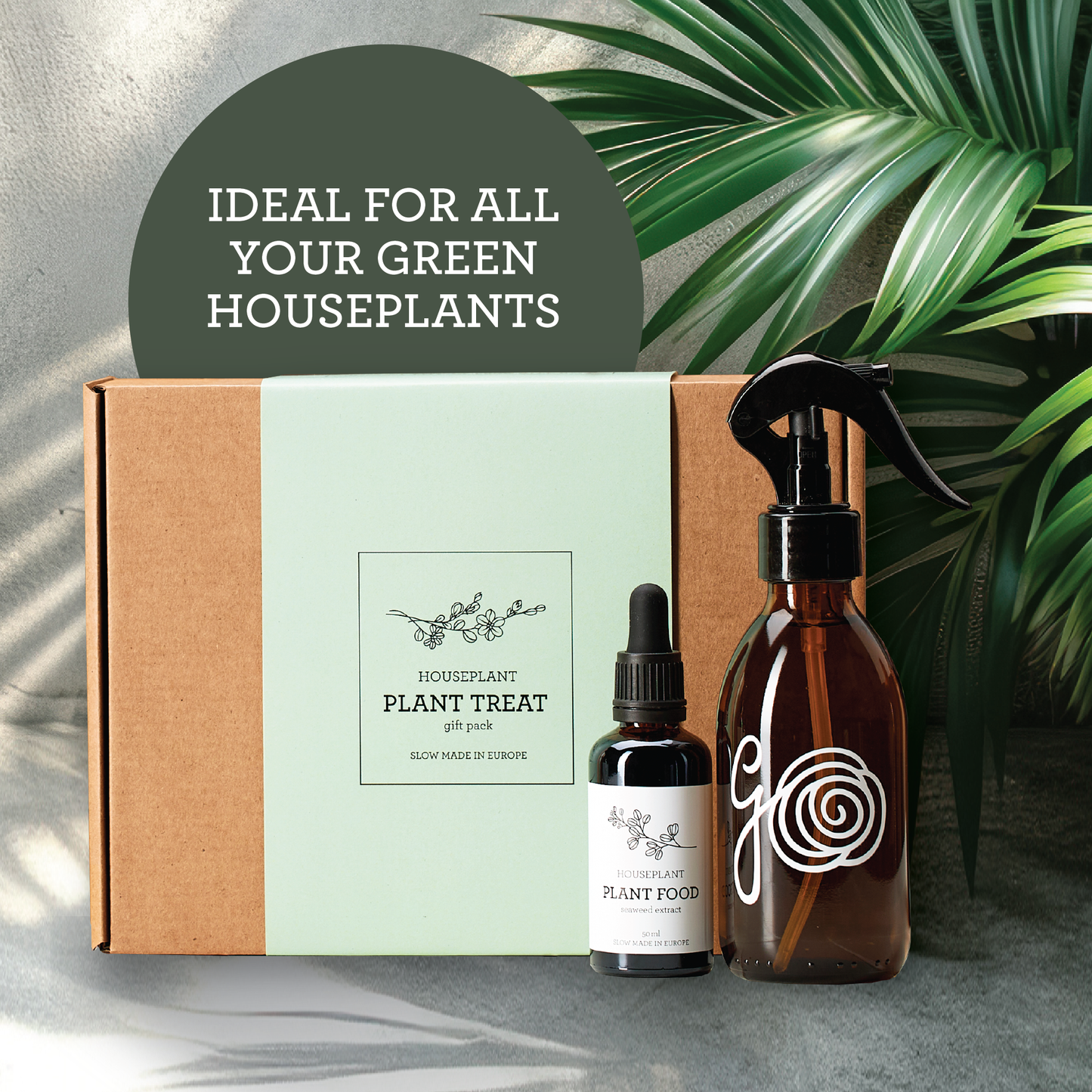 Generosa Plant Treat Gift Set β Plant Nourishment | Natural Liquid Fertiliser 50ml and Glass Spray Bottle | Nutrients for Houseplants | Gift for Plant Lovers, Gift Ideas, Eco-friendly Gift-1