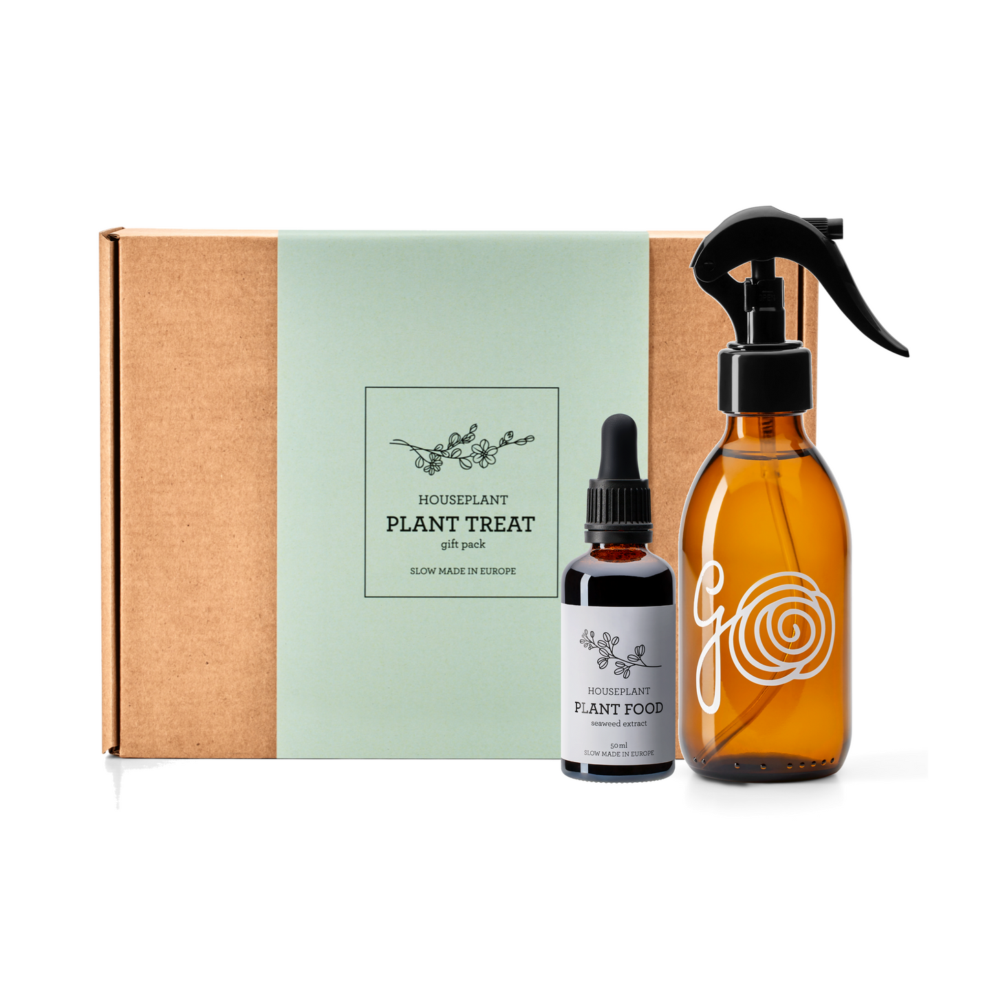 Generosa Plant Treat Gift Set β Plant Nourishment | Natural Liquid Fertiliser 50ml and Glass Spray Bottle | Nutrients for Houseplants | Gift for Plant Lovers, Gift Ideas, Eco-friendly Gift-0