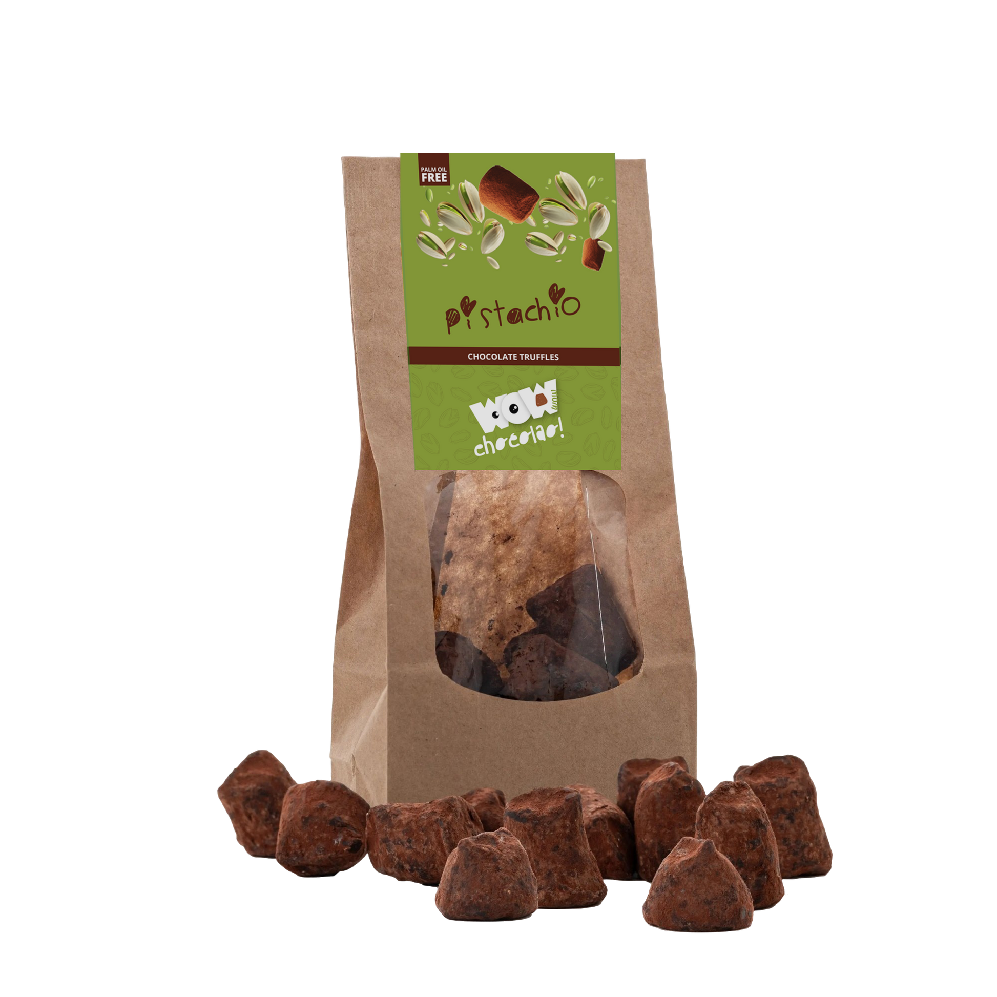 Pistachio Chocolate Truffles - Biodegradable bags 130g-0